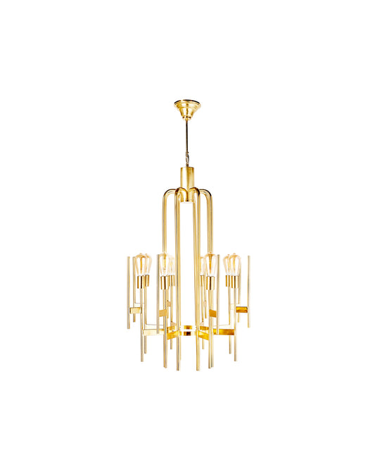 Modern Gold Rod Chandelier