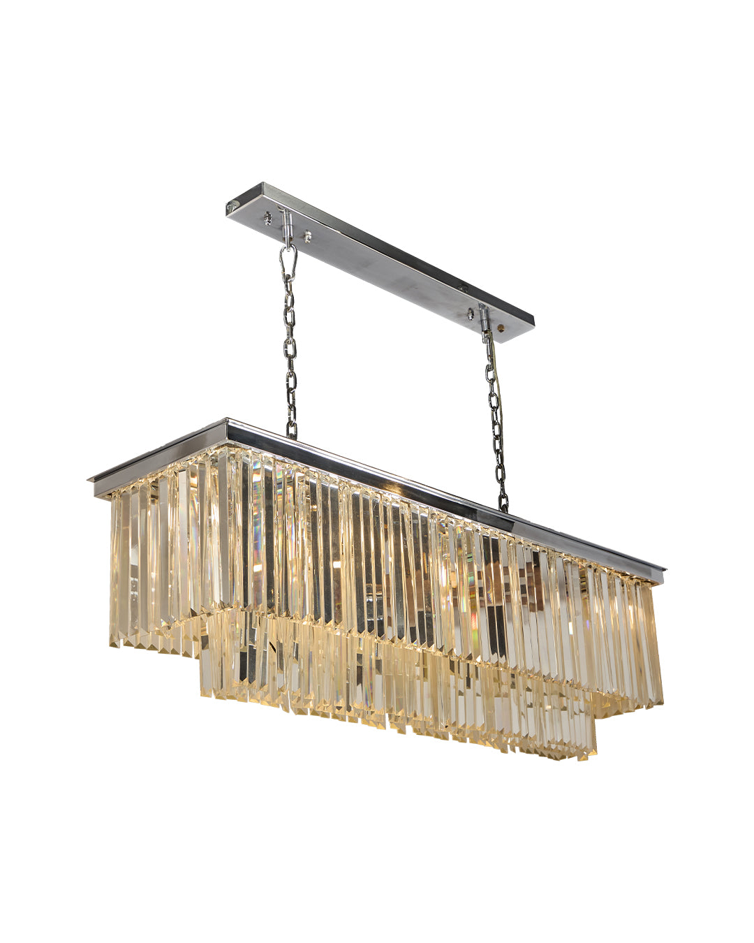 Rectangular Crystal Pendant Chandelier