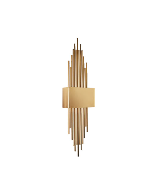 Cascading Gold Rod Wall Lamp