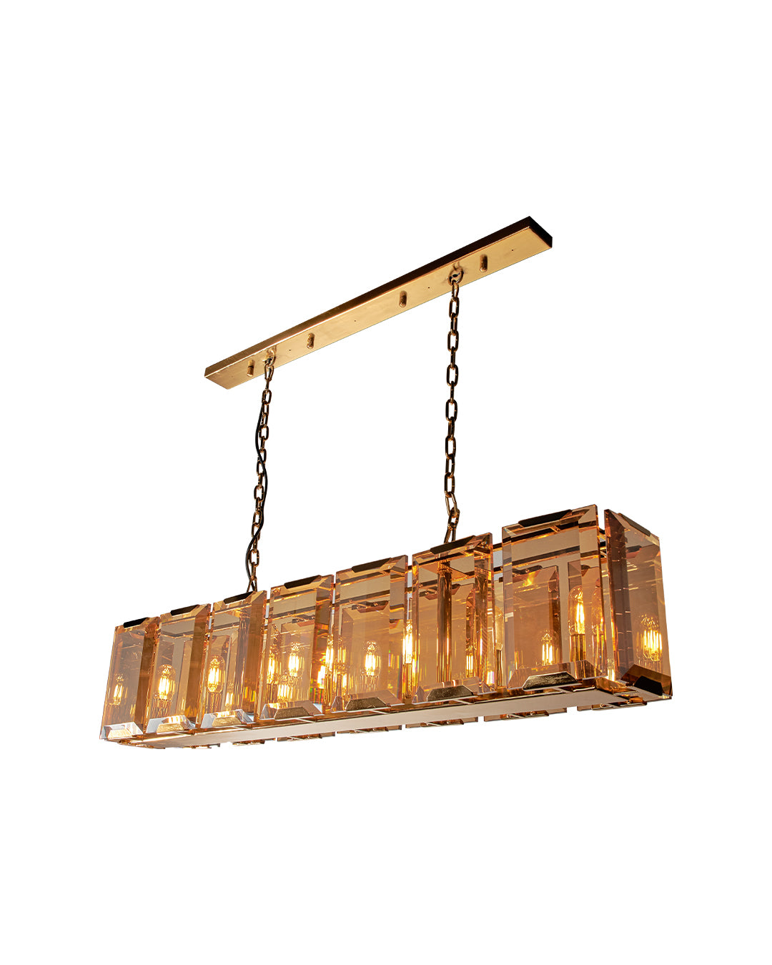 Amber Luxe Rectangular Chandelier