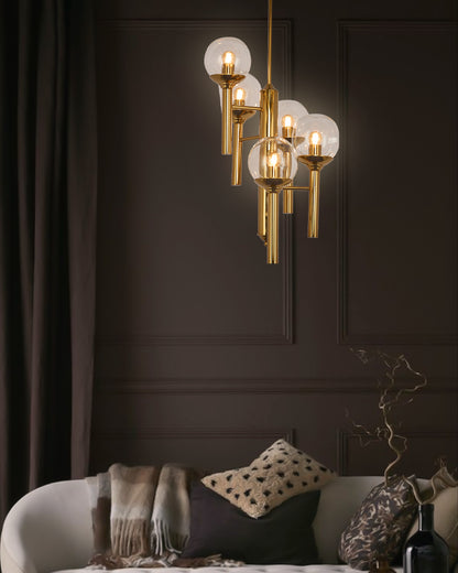 Golden Orb Cluster Chandelier